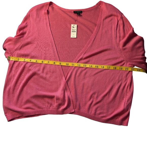 Talbots Pink Open Front Cardigan 3/4 Sleeve Lightweight Size 1X Rayon Blend - Picture 5 of 7